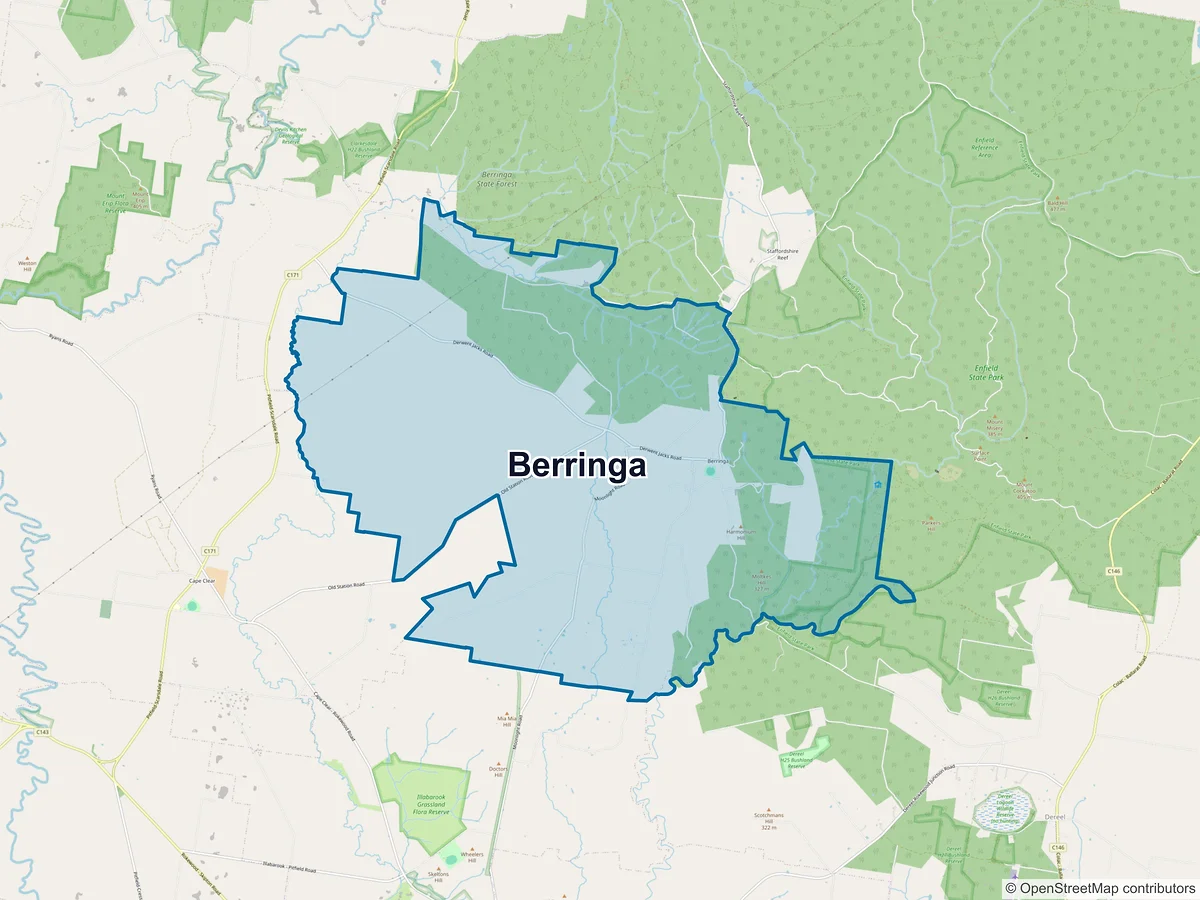 Map of Berringa, VIC, Australia