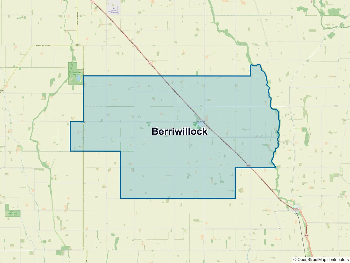 Map of Berriwillock, VIC, Australia