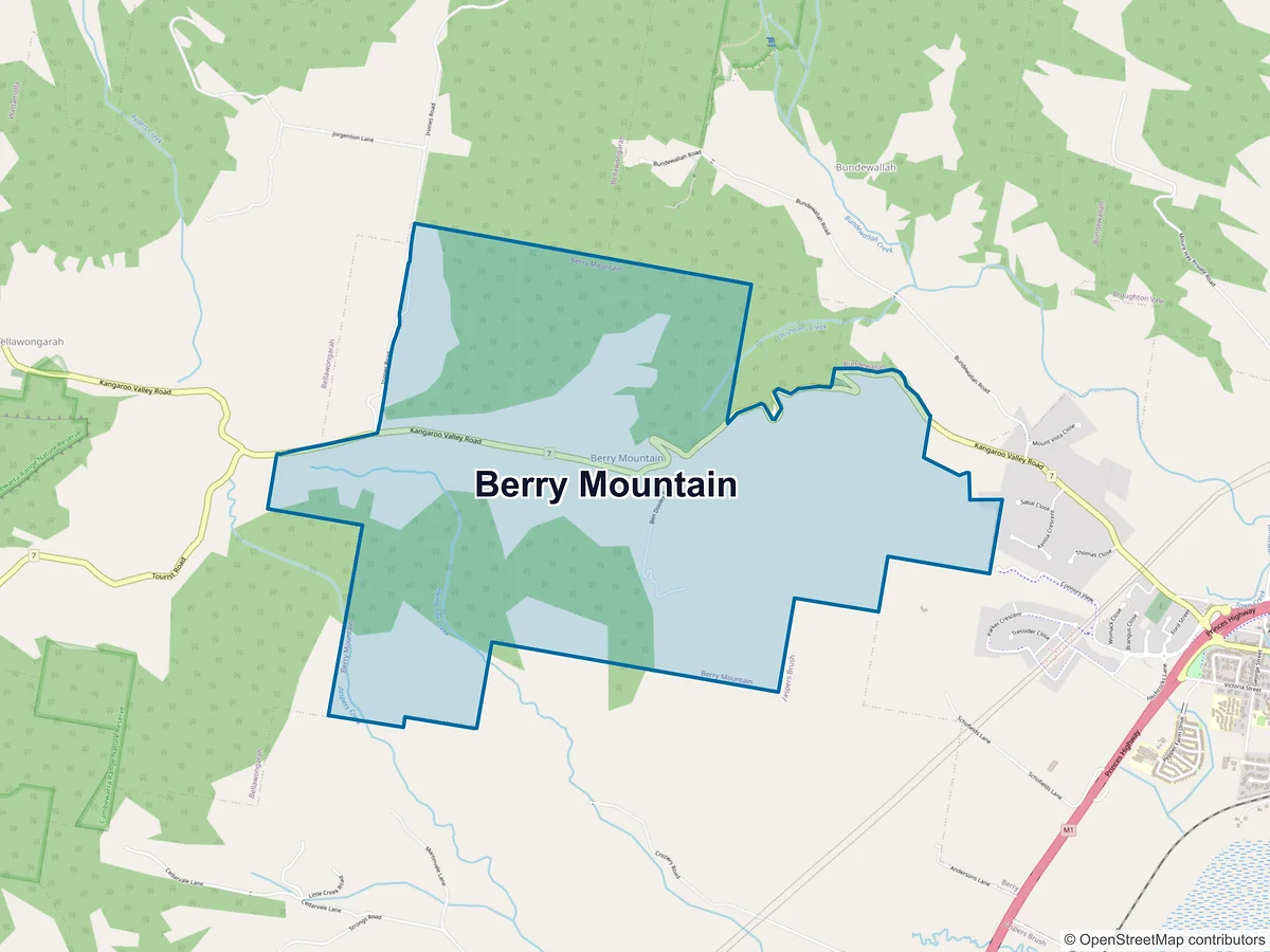 Map of Berry Mountain, NSW, Australia