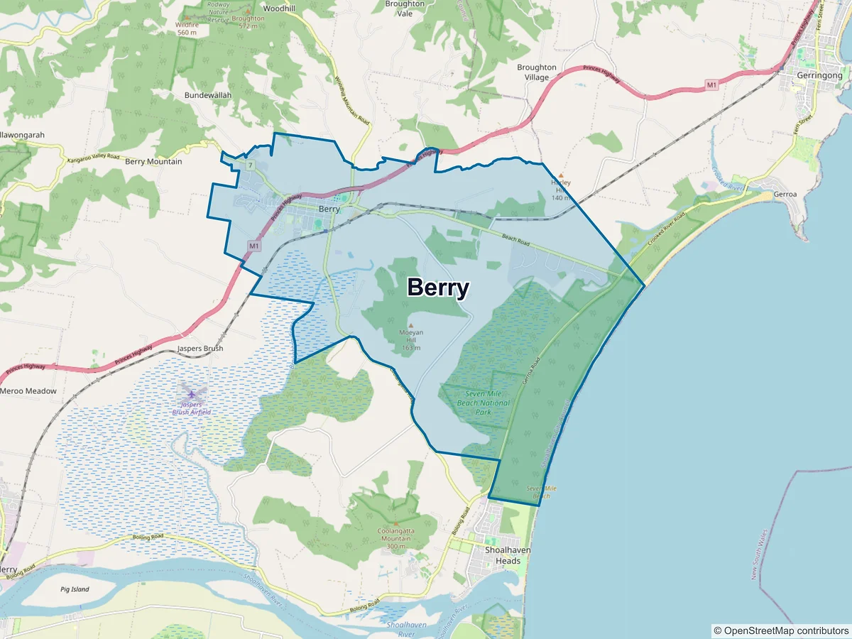 Map of Berry, NSW, Australia