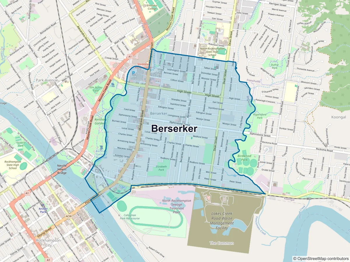 Map of Berserker, QLD, Australia