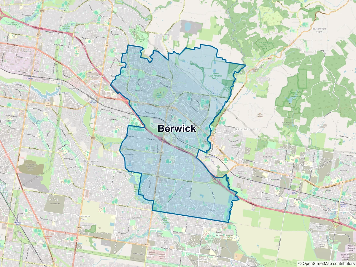 Map of Berwick, VIC, Australia