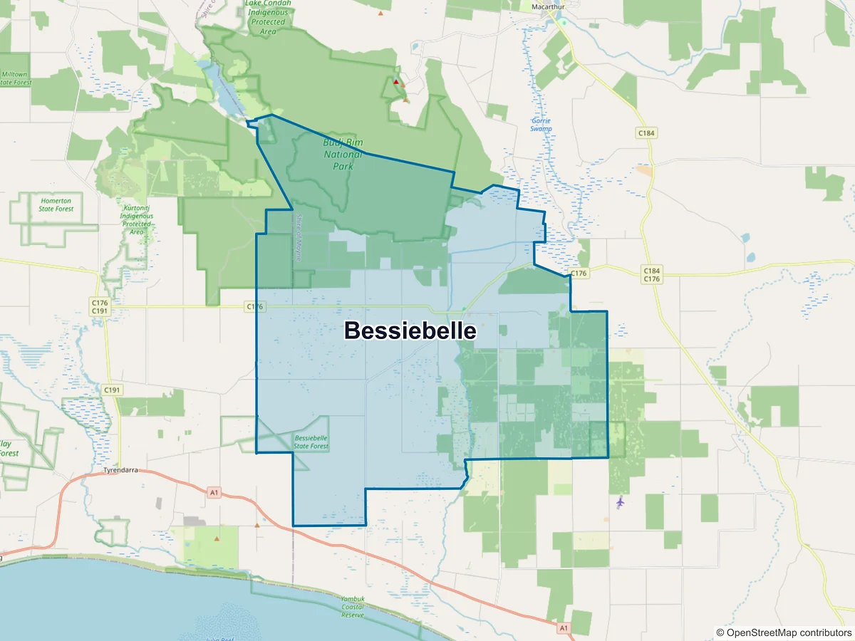 Map of Bessiebelle, VIC, Australia
