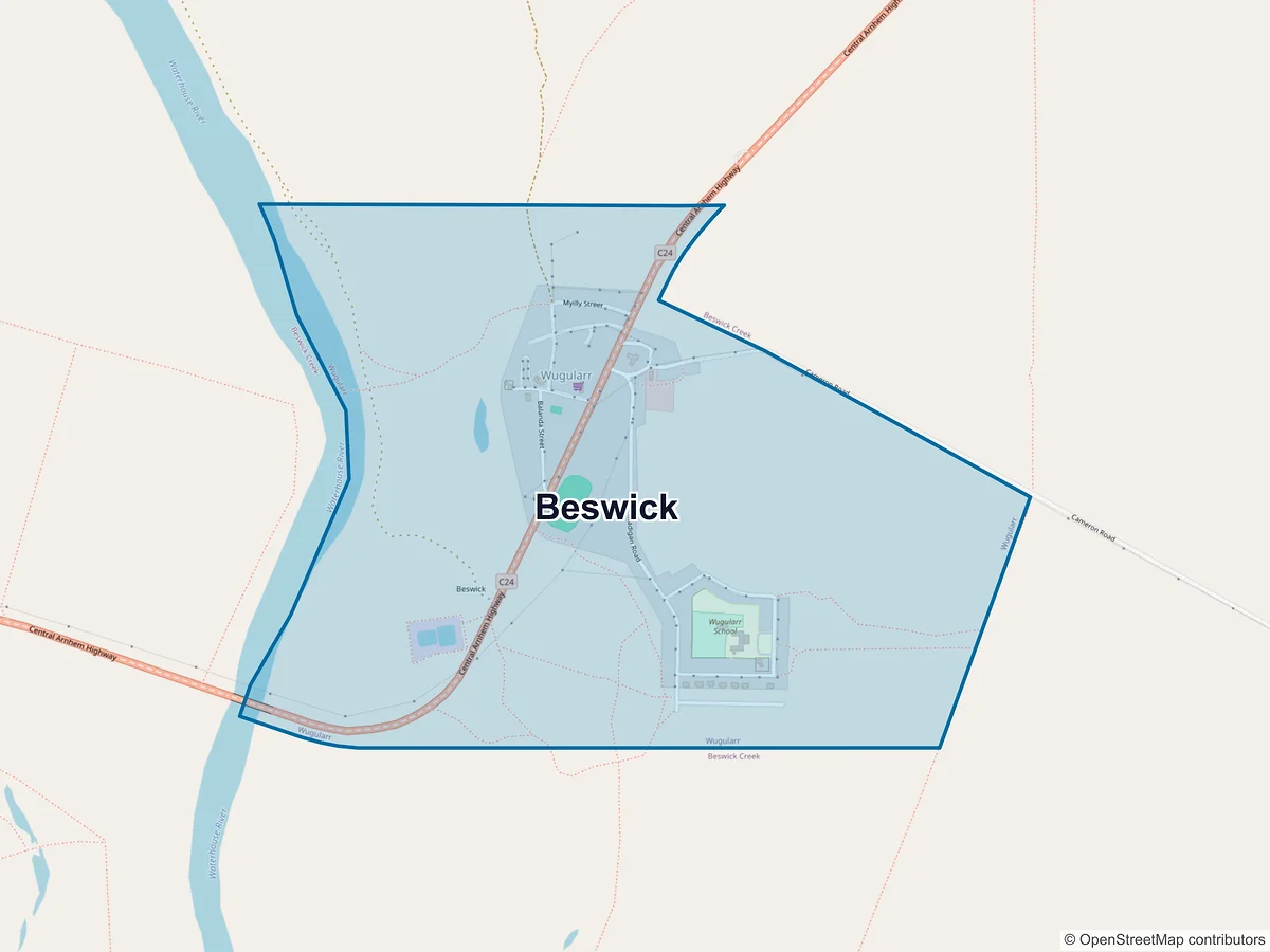 Map of Beswick, NT, Australia