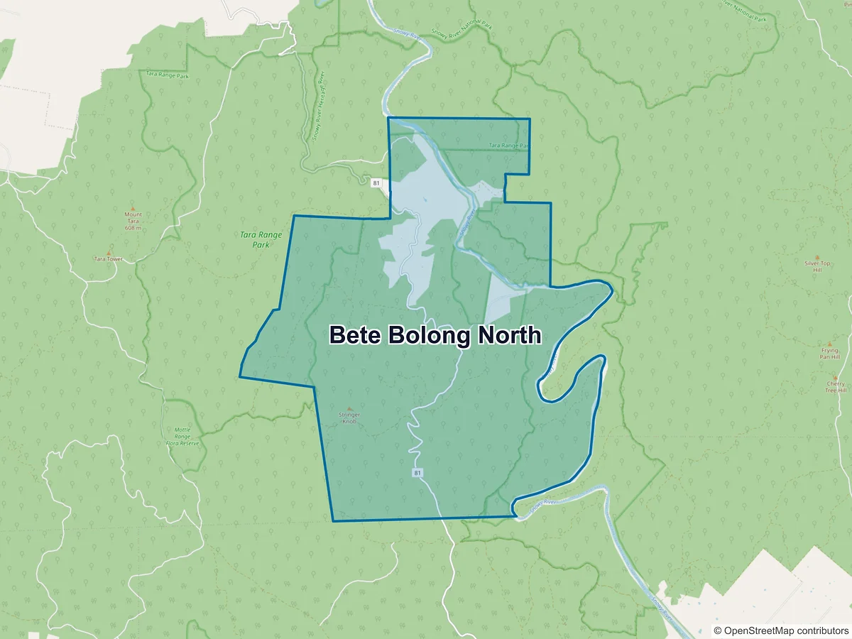 Map of Bete Bolong North, VIC, Australia