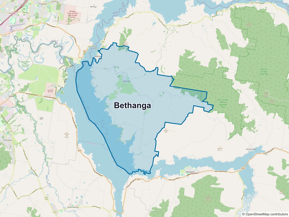 Map of Bethanga, VIC, Australia