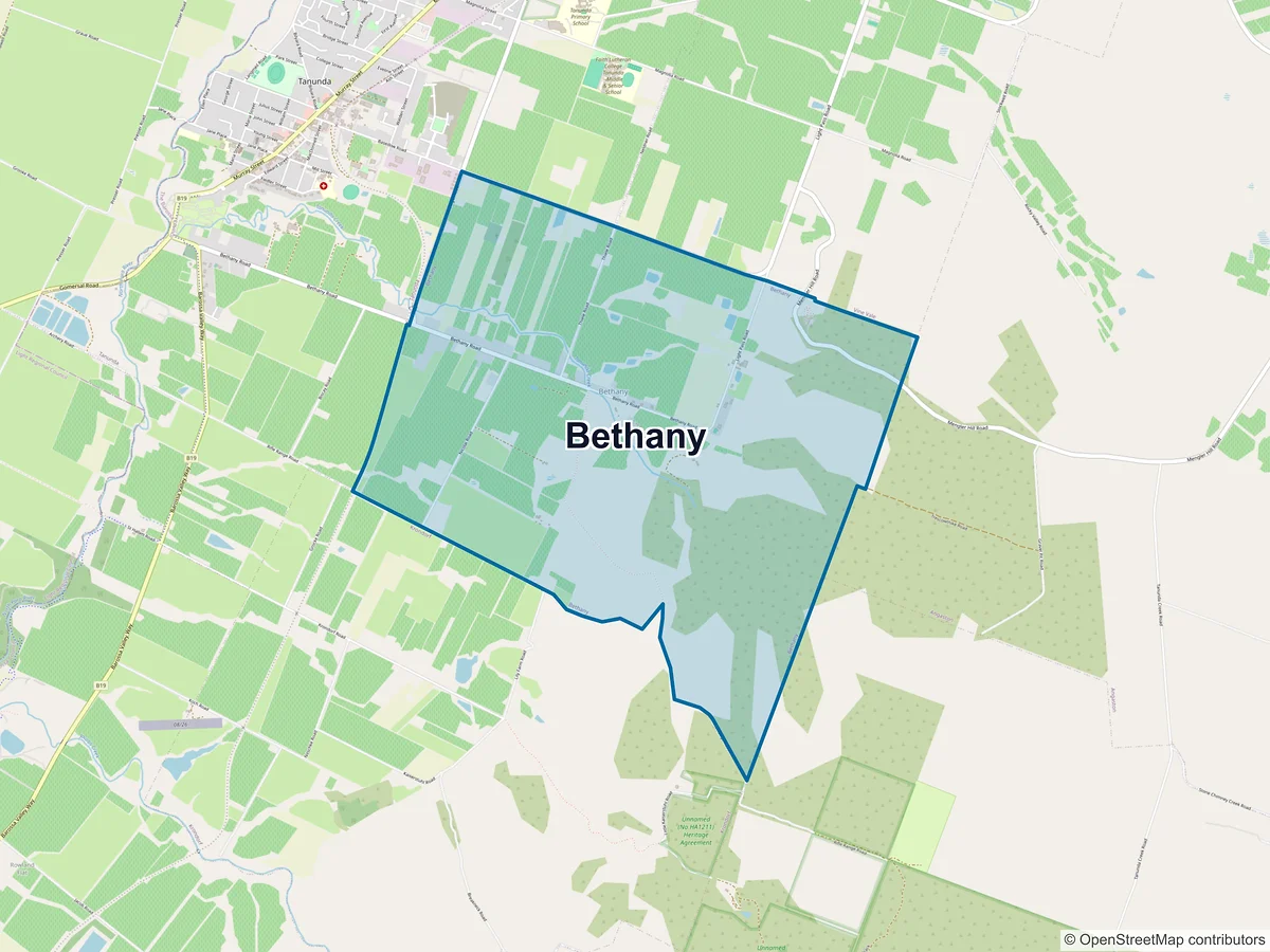 Map of Bethany, SA, Australia