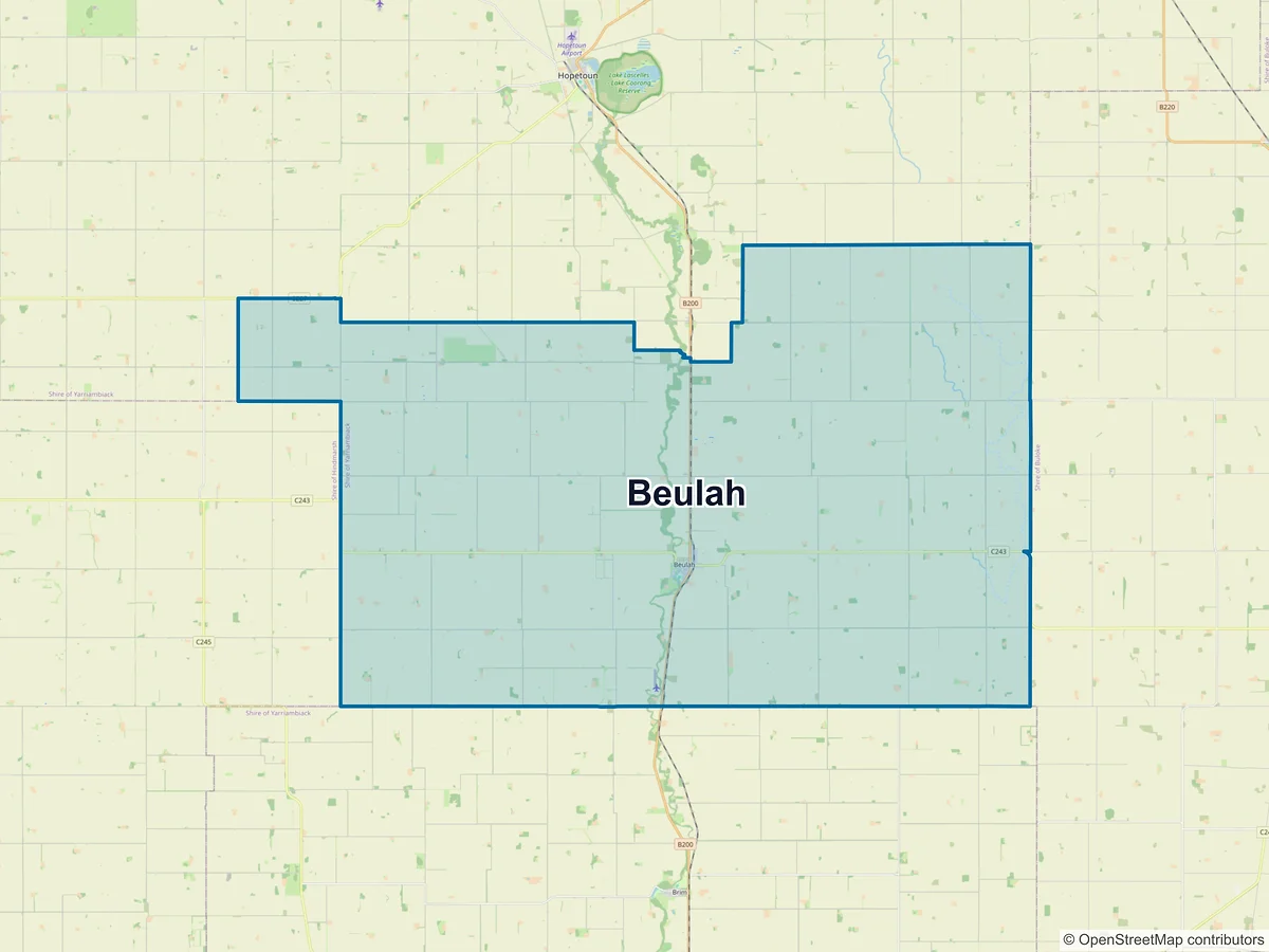 Map of Beulah, VIC, Australia