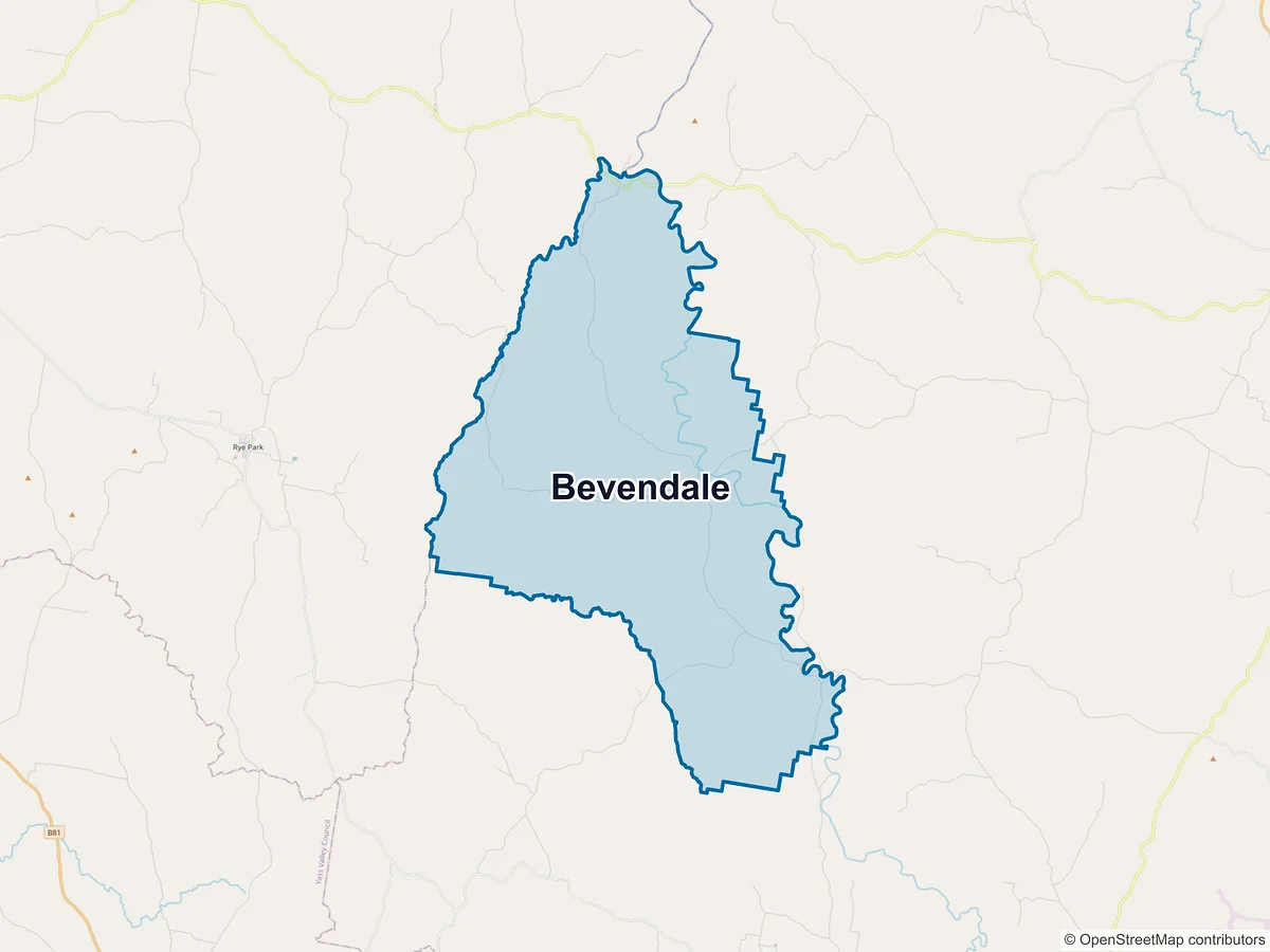 Map of Bevendale, NSW, Australia