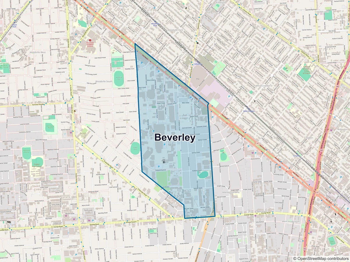 Map of Beverley, SA, Australia