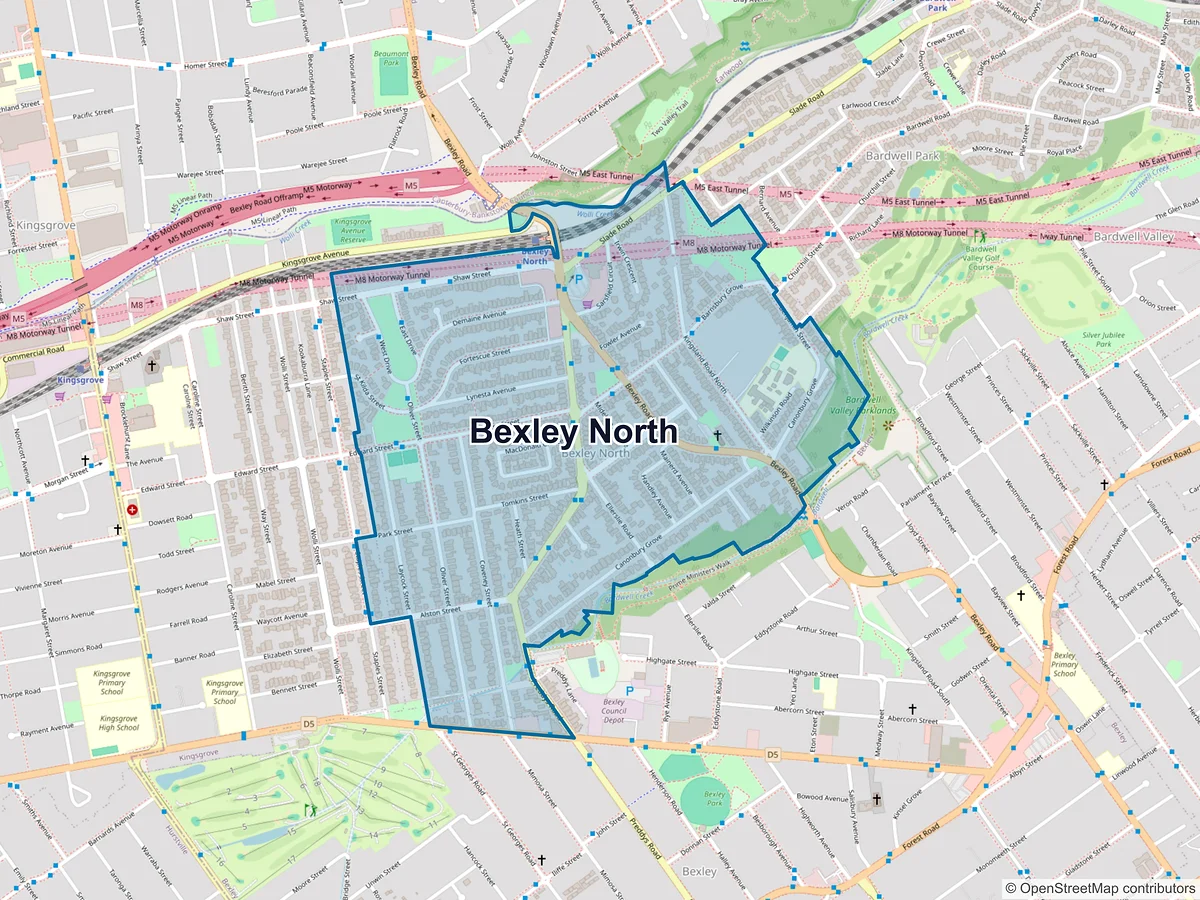 Map of Bexley North, NSW, Australia