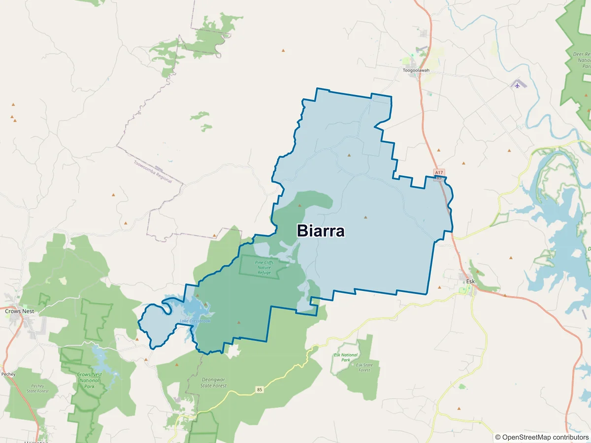 Map of Biarra, QLD, Australia