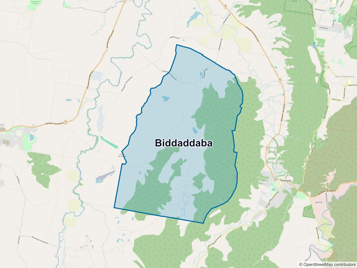 Map of Biddaddaba, QLD, Australia