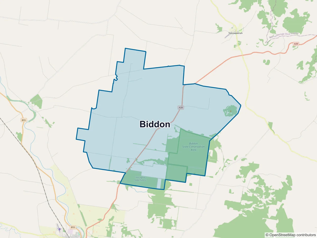 Map of Biddon, NSW, Australia