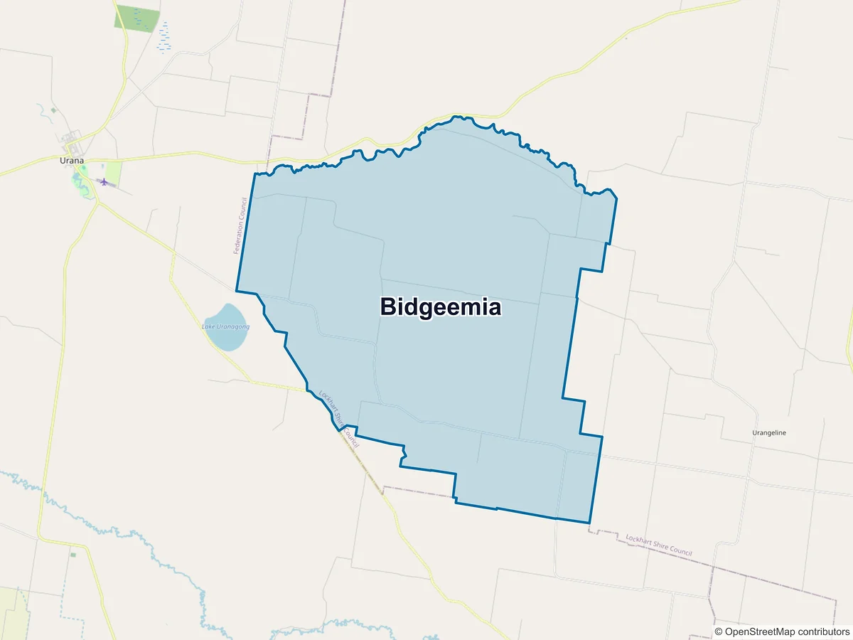 Map of Bidgeemia, NSW, Australia