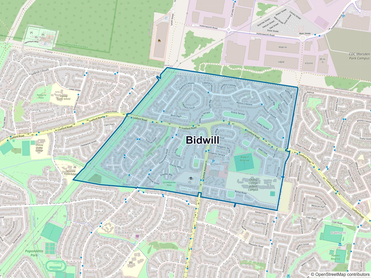 Map of Bidwill, NSW, Australia