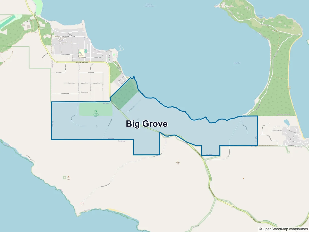Map of Big Grove, WA, Australia