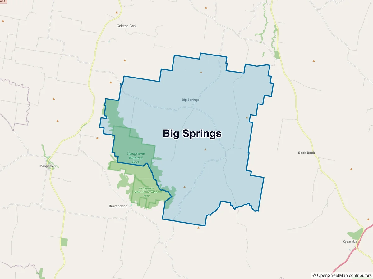 Map of Big Springs, NSW, Australia