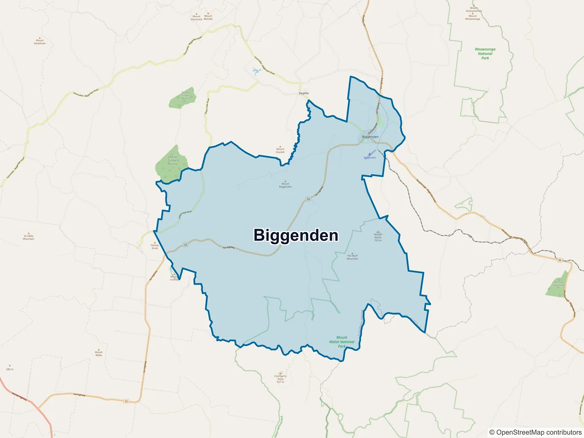 Map of Biggenden, QLD, Australia