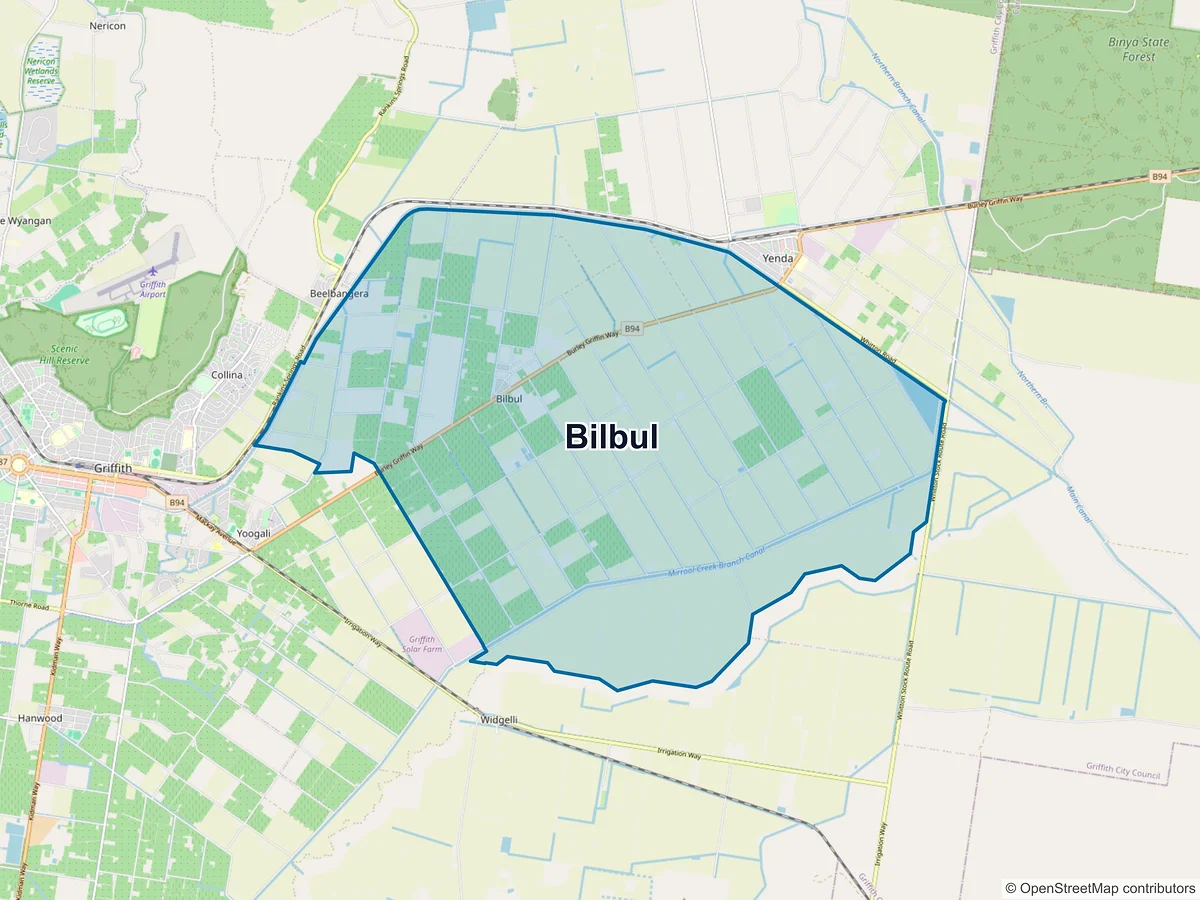 Map of Bilbul, NSW, Australia
