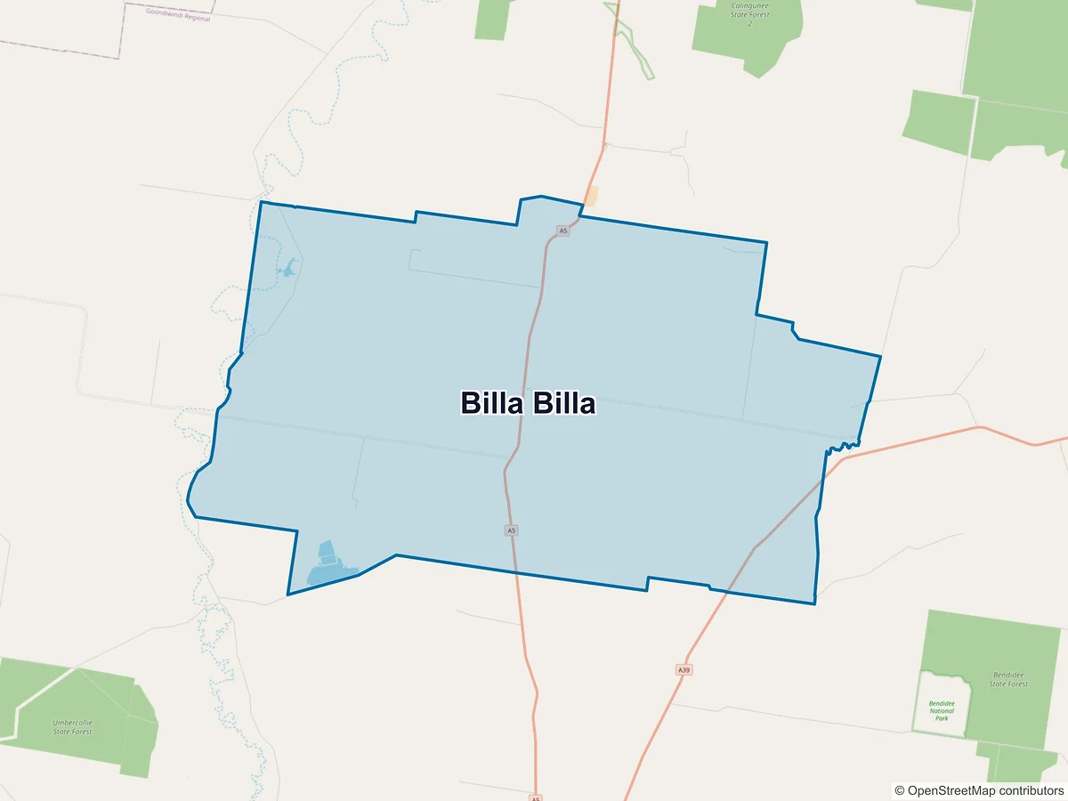Map of Billa Billa, QLD, Australia