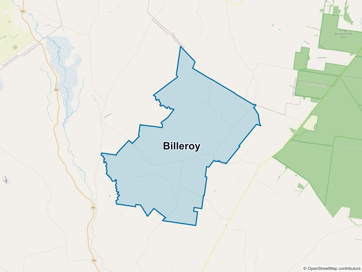 Map of Billeroy, NSW, Australia
