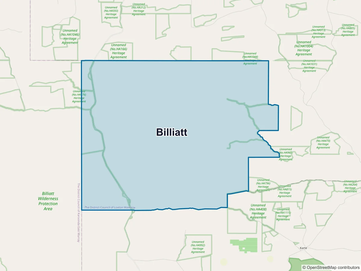 Map of Billiatt, SA, Australia