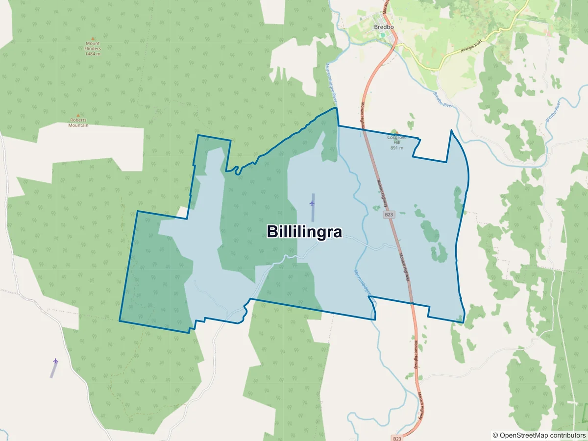 Map of Billilingra, NSW, Australia