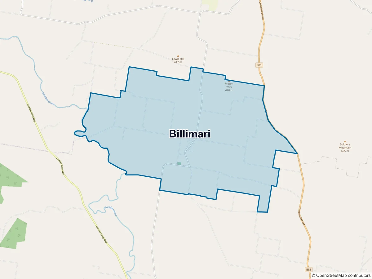 Map of Billimari, NSW, Australia