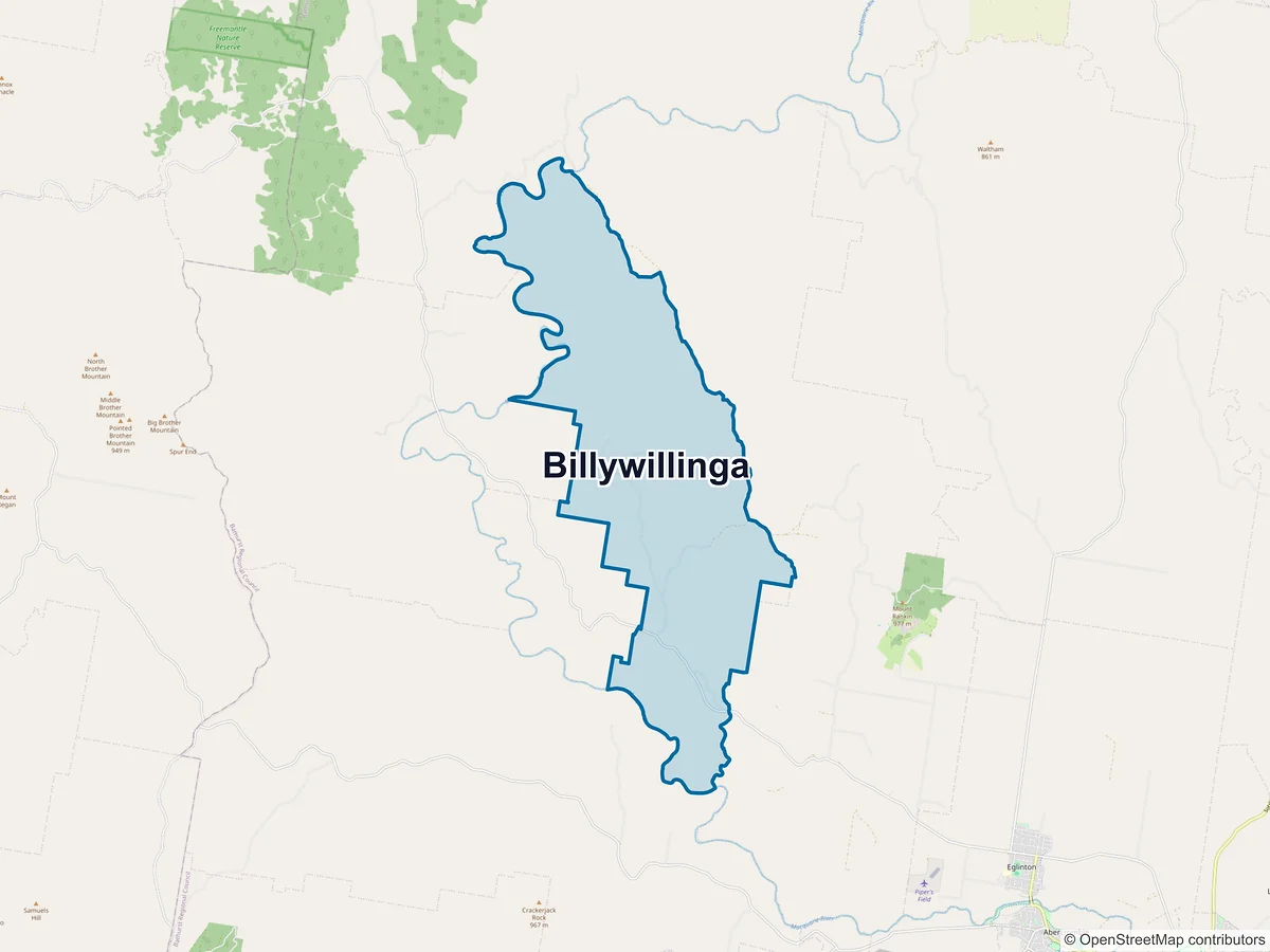 Map of Billywillinga, NSW, Australia