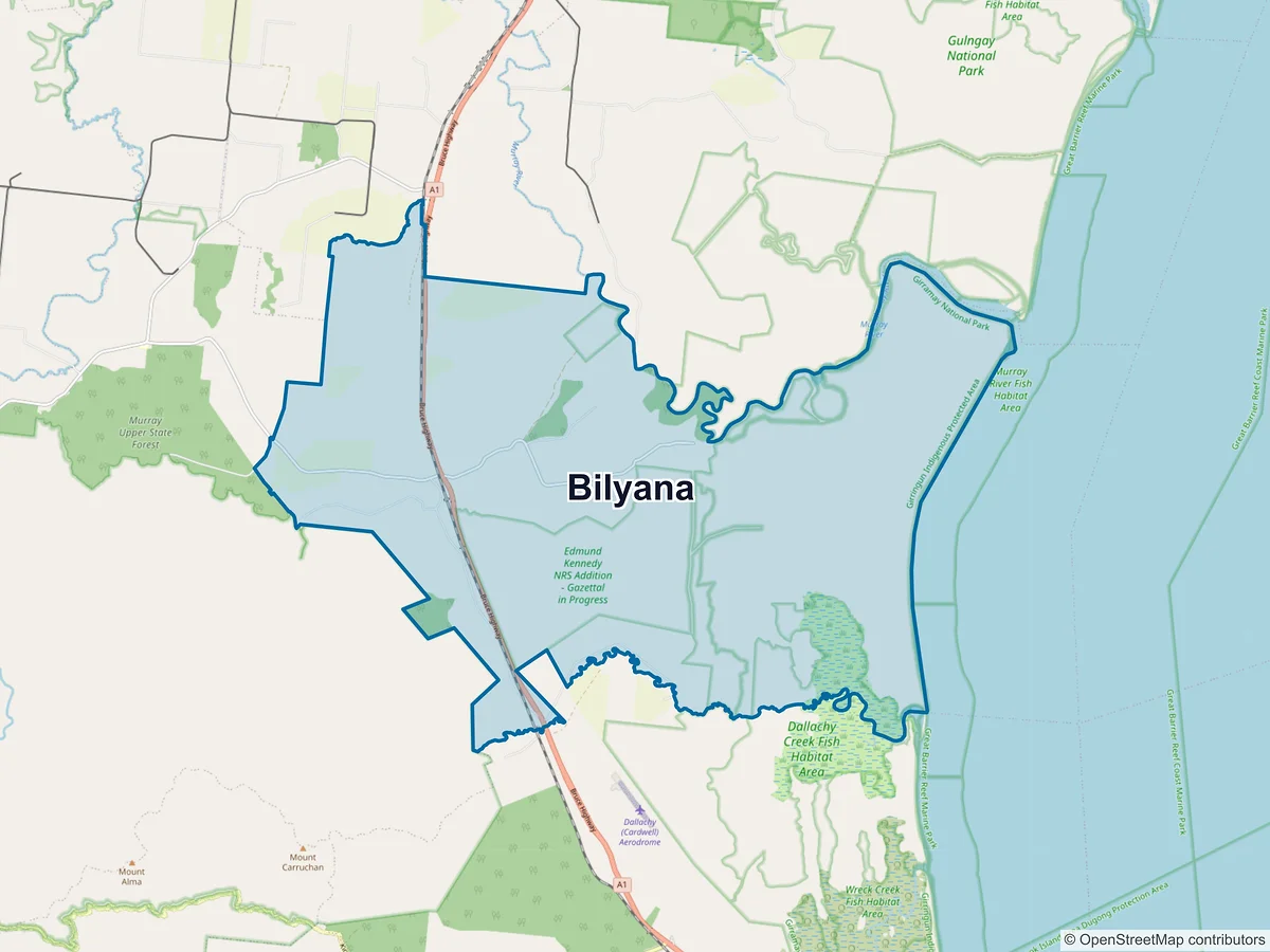 Map of Bilyana, QLD, Australia