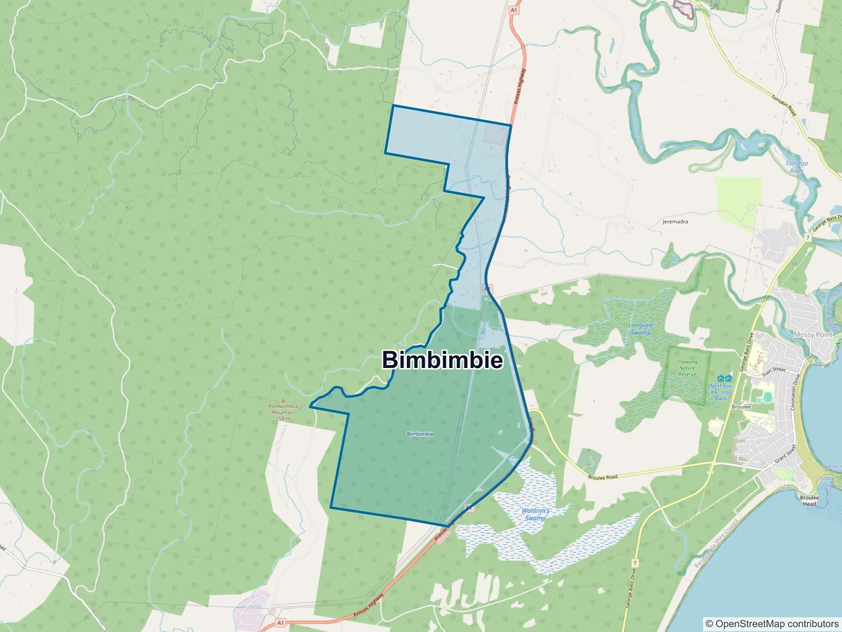 Map of Bimbimbie, NSW, Australia