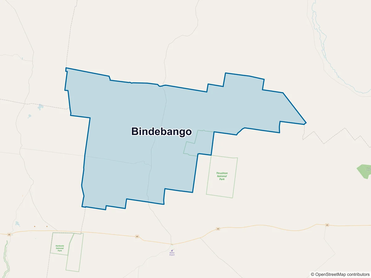 Map of Bindebango, QLD, Australia