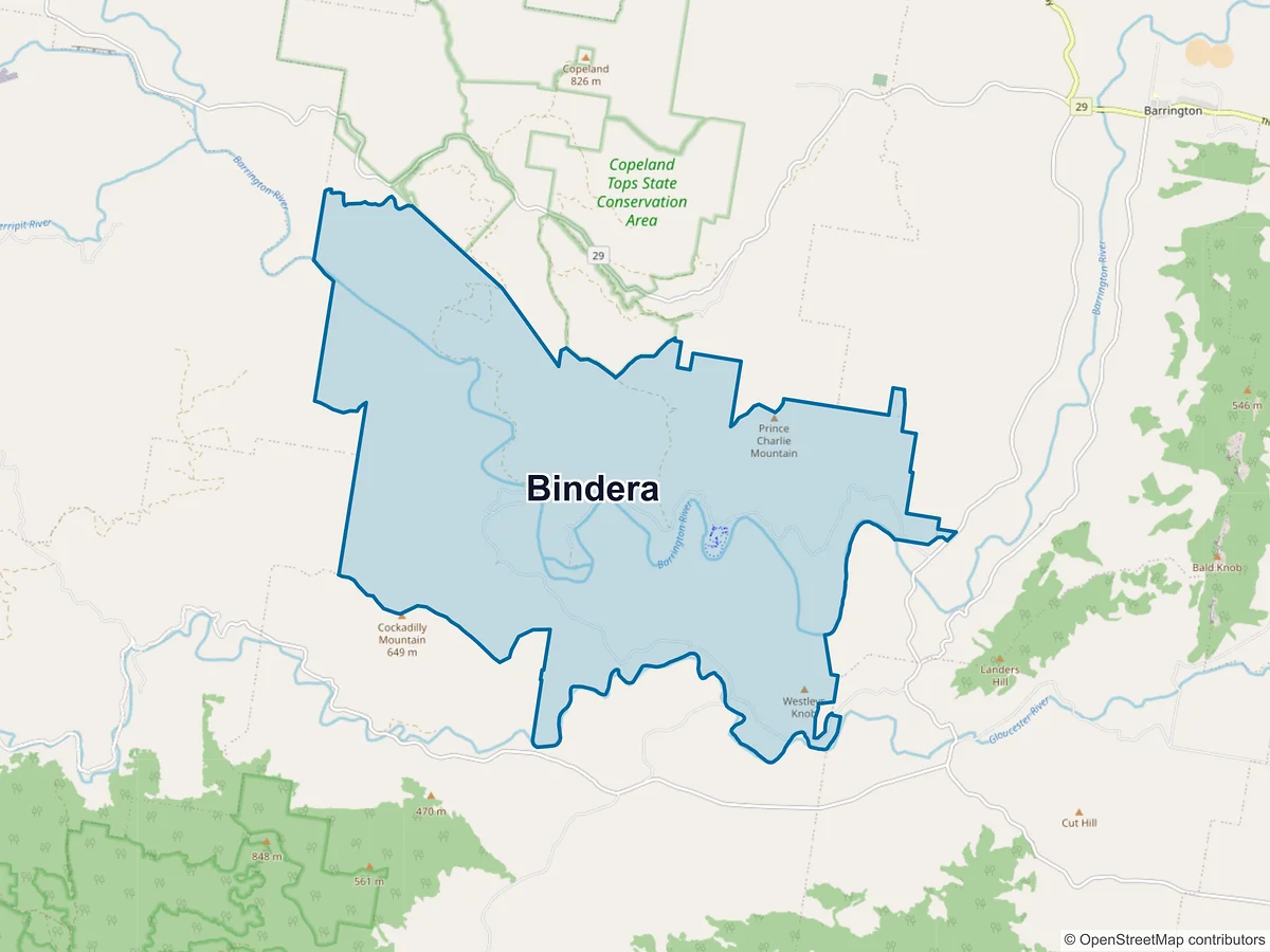 Map of Bindera, NSW, Australia