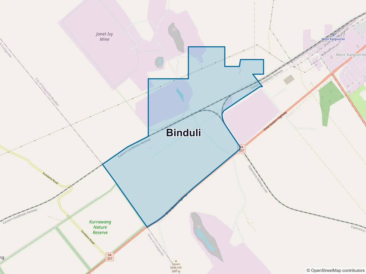 Map of Binduli, WA, Australia
