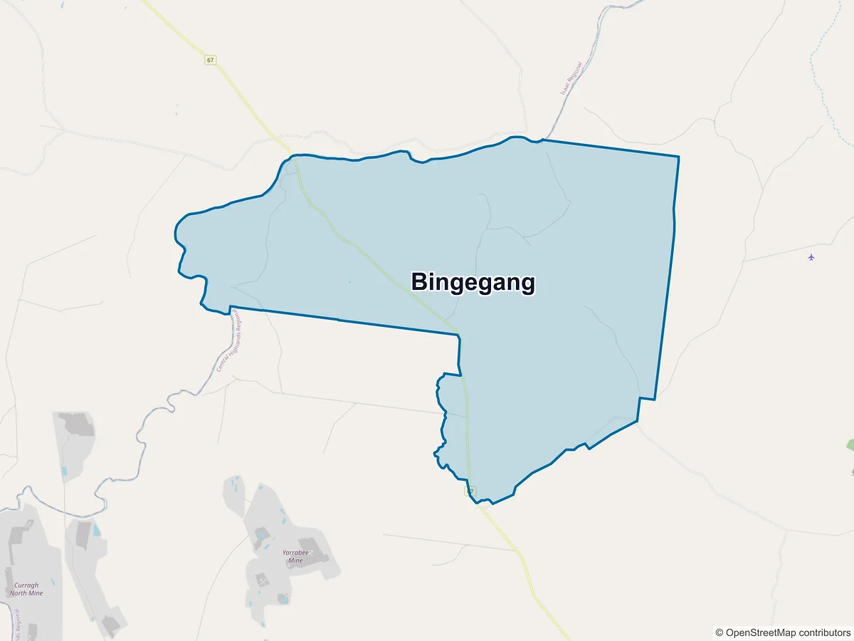 Map of Bingegang, QLD, Australia
