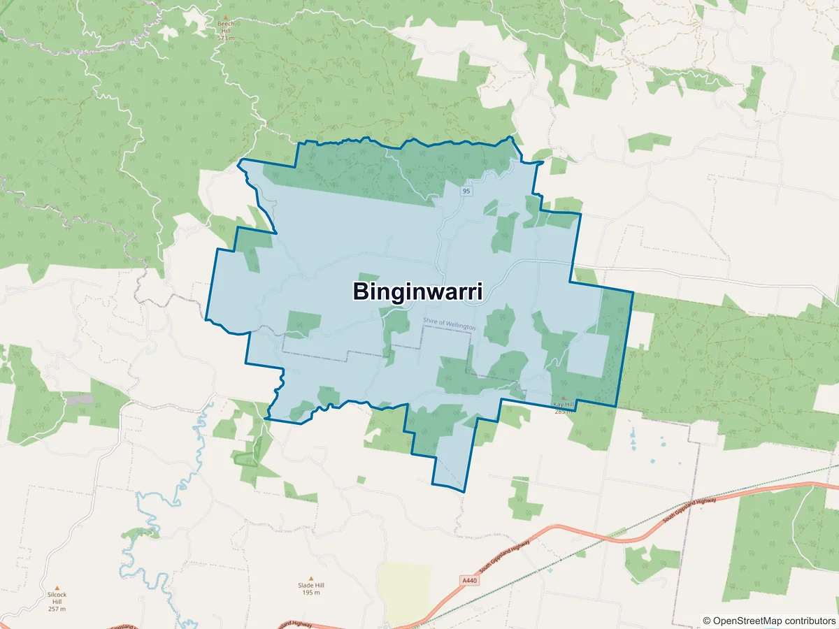 Map of Binginwarri, VIC, Australia