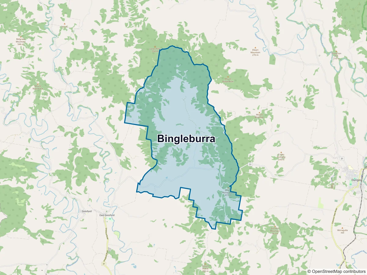 Map of Bingleburra, NSW, Australia