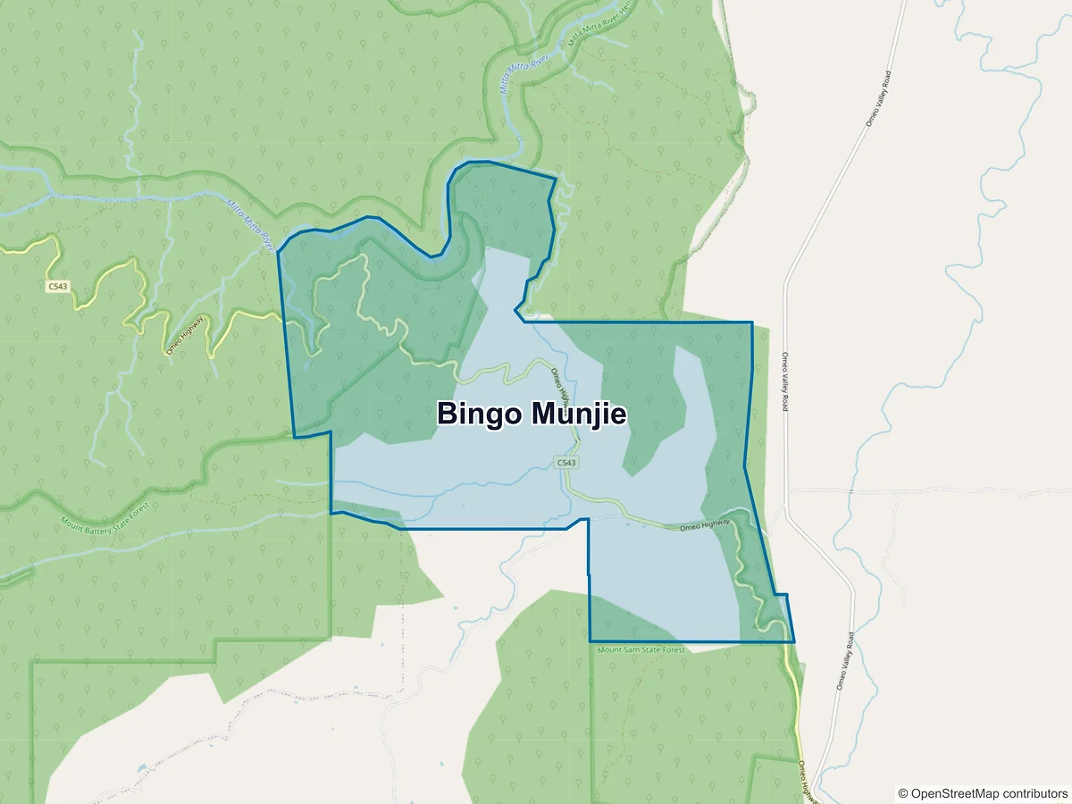 Map of Bingo Munjie, VIC, Australia