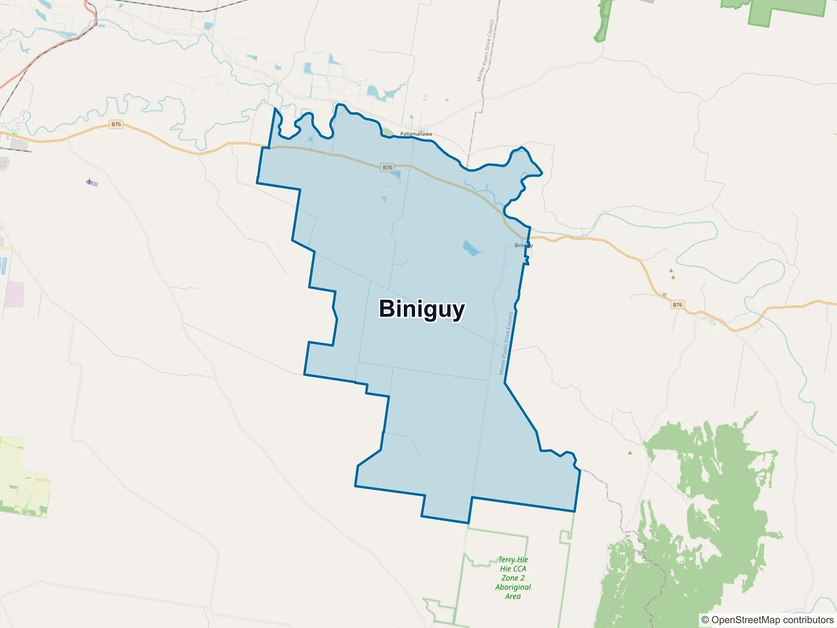 Map of Biniguy, NSW, Australia