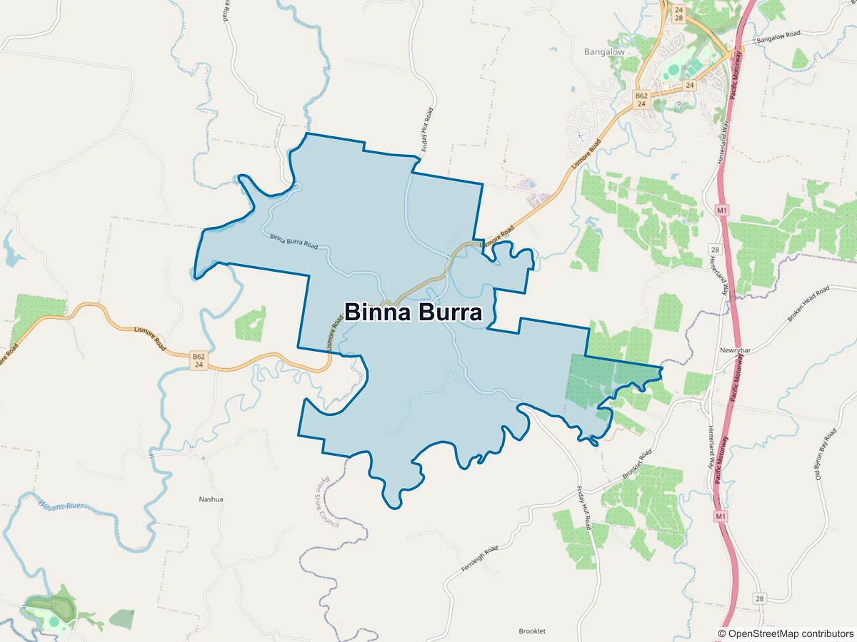 Map of Binna Burra, NSW, Australia