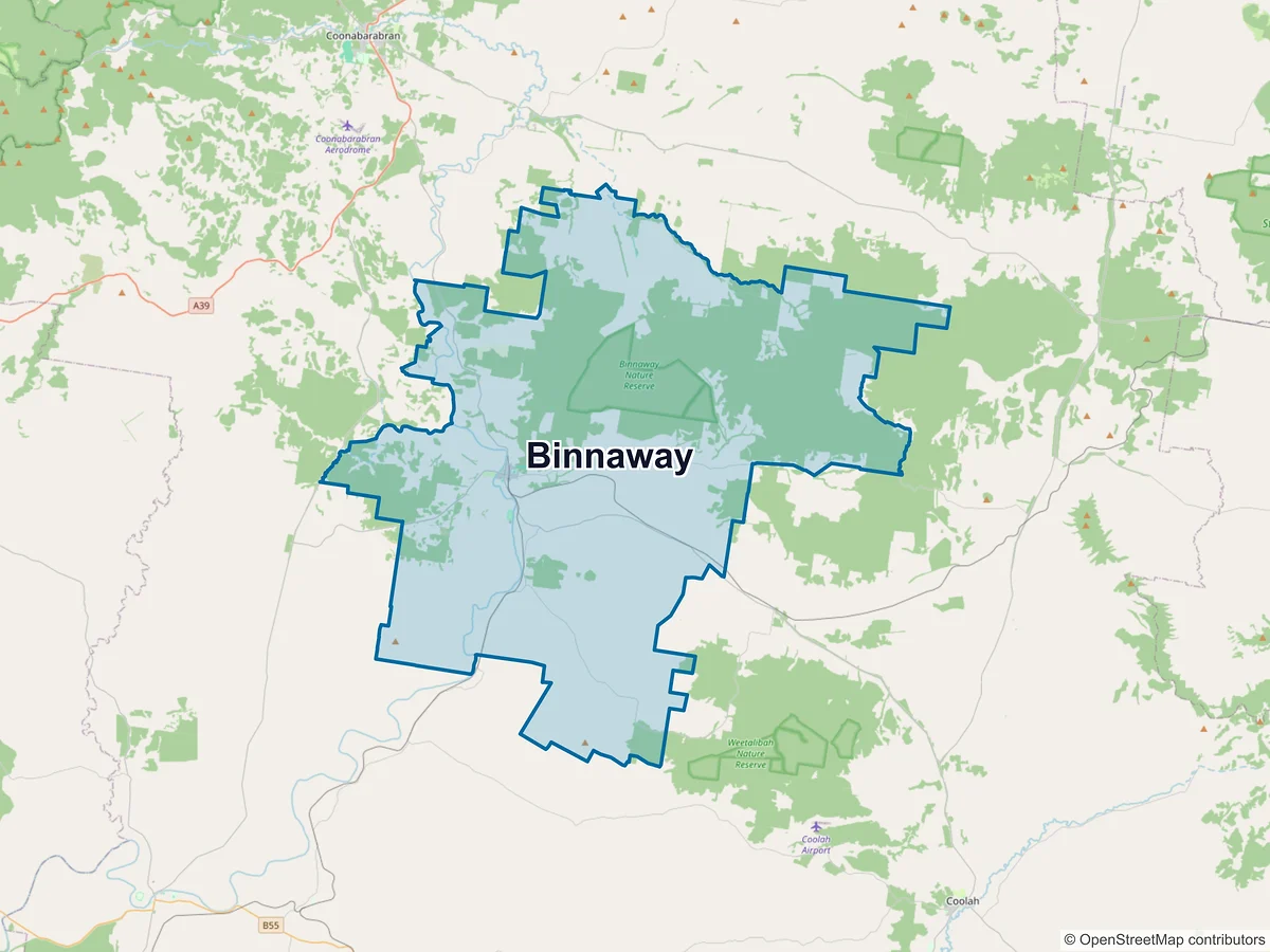Map of Binnaway, NSW, Australia