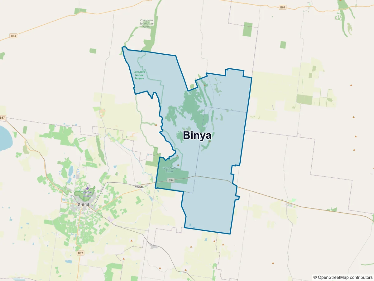 Map of Binya, NSW, Australia