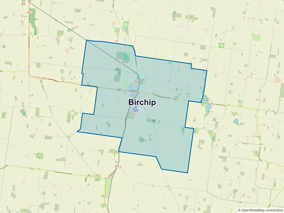 Map of Birchip, VIC, Australia