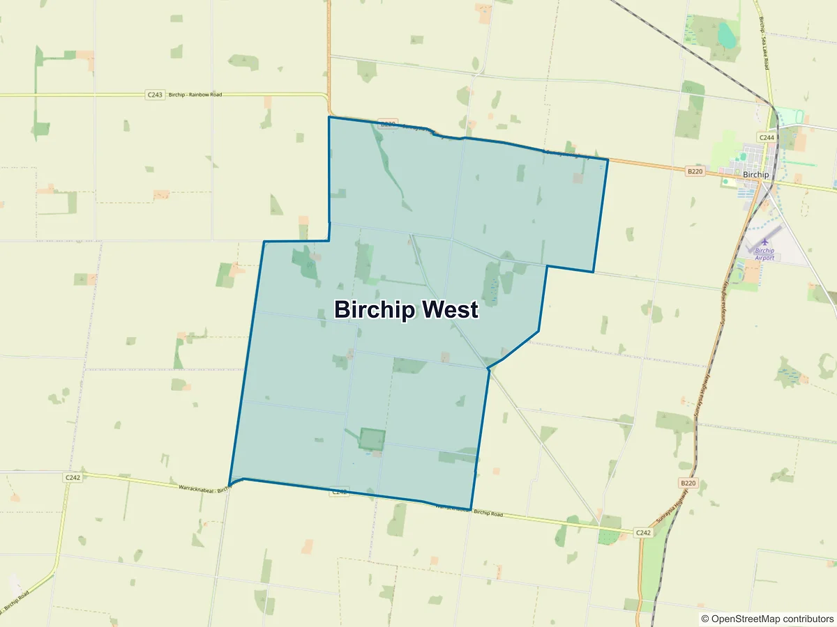 Map of Birchip West, VIC, Australia