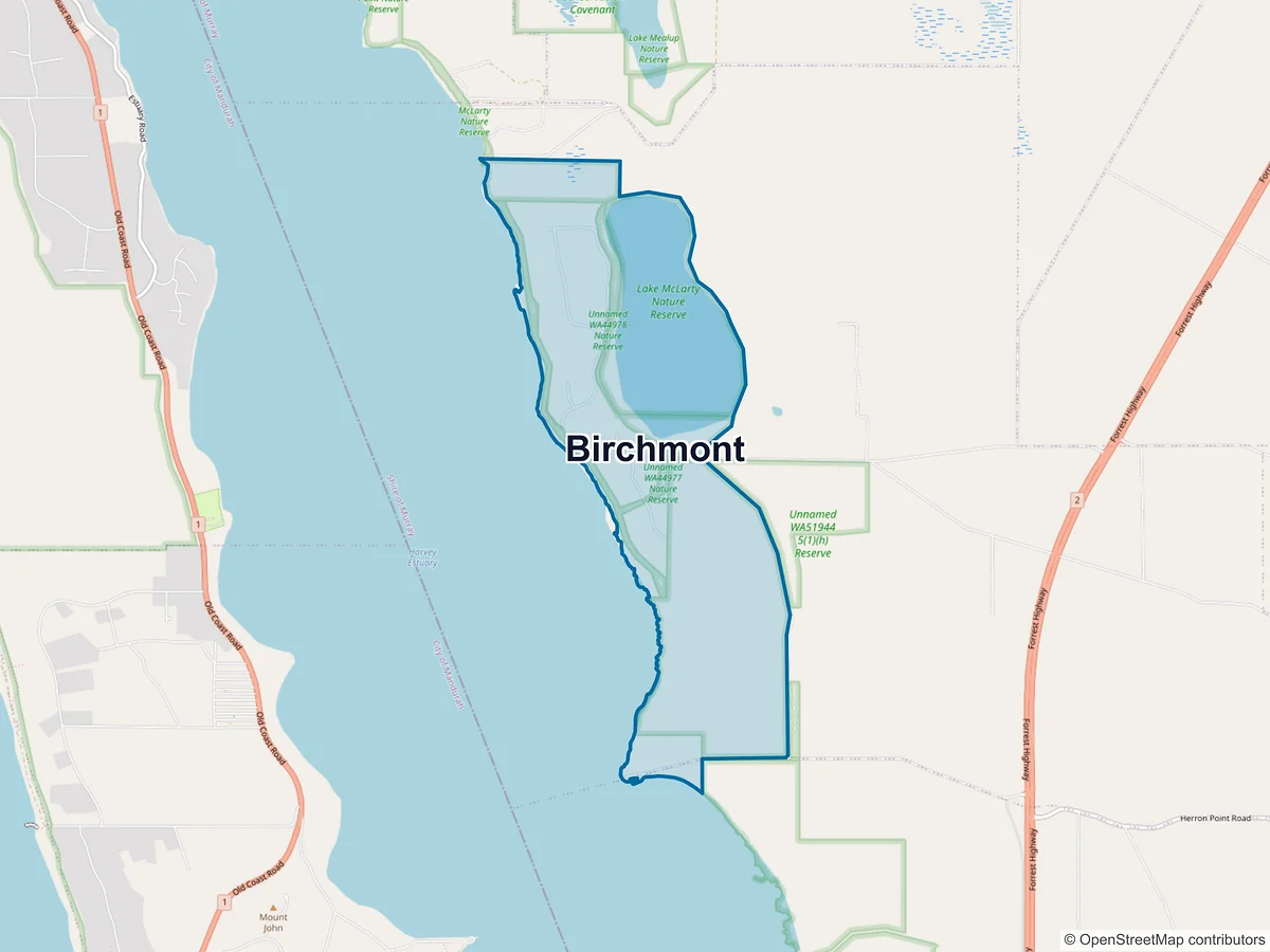 Map of Birchmont, WA, Australia