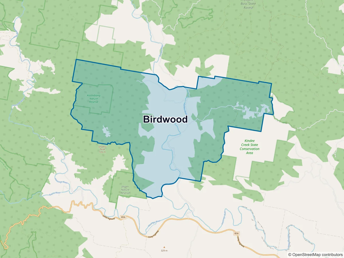 Map of Birdwood, NSW, Australia