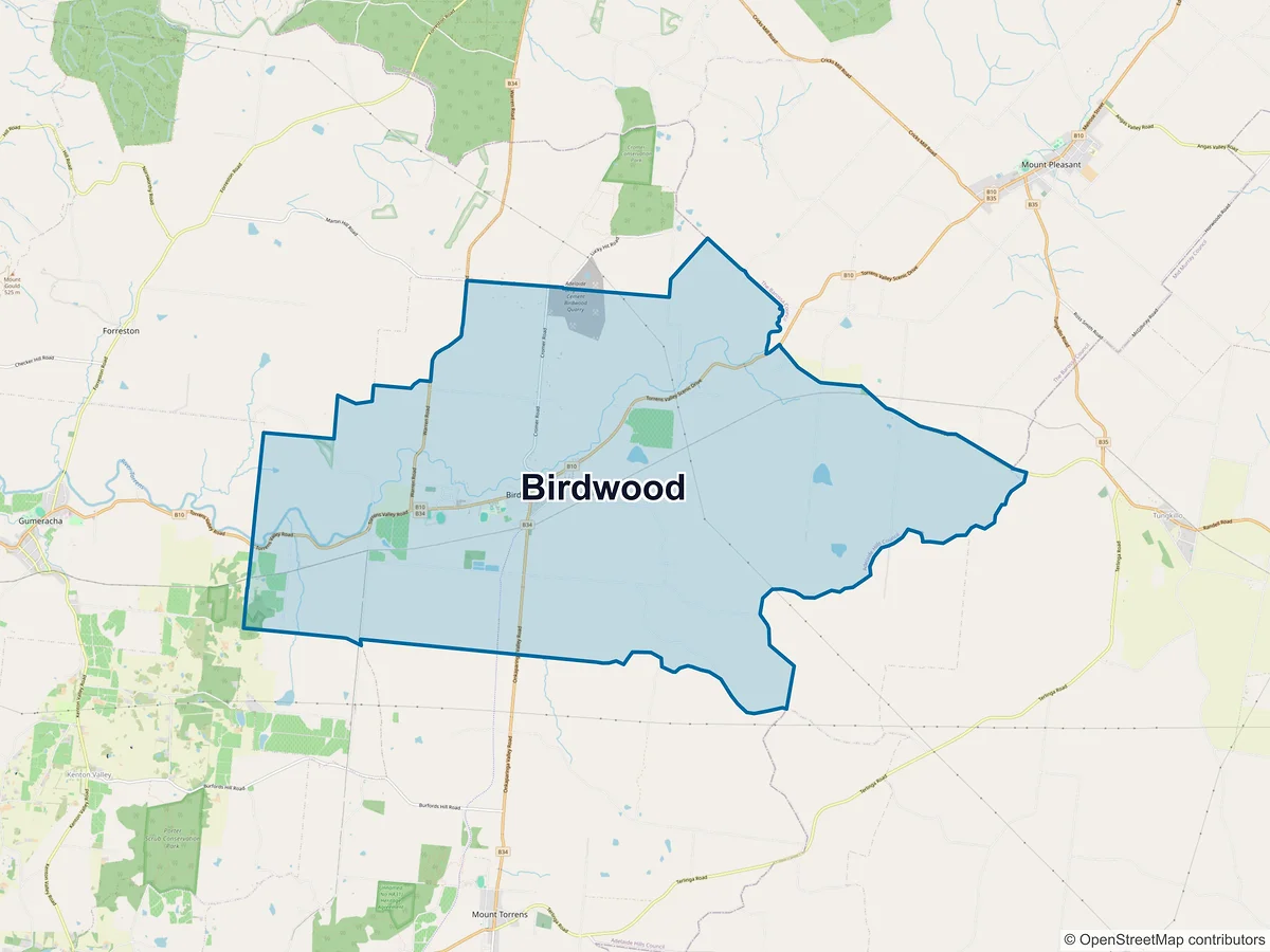 Map of Birdwood, SA, Australia