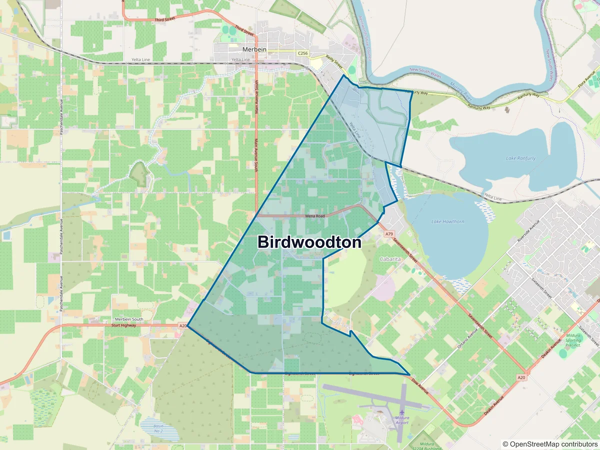 Map of Birdwoodton, VIC, Australia