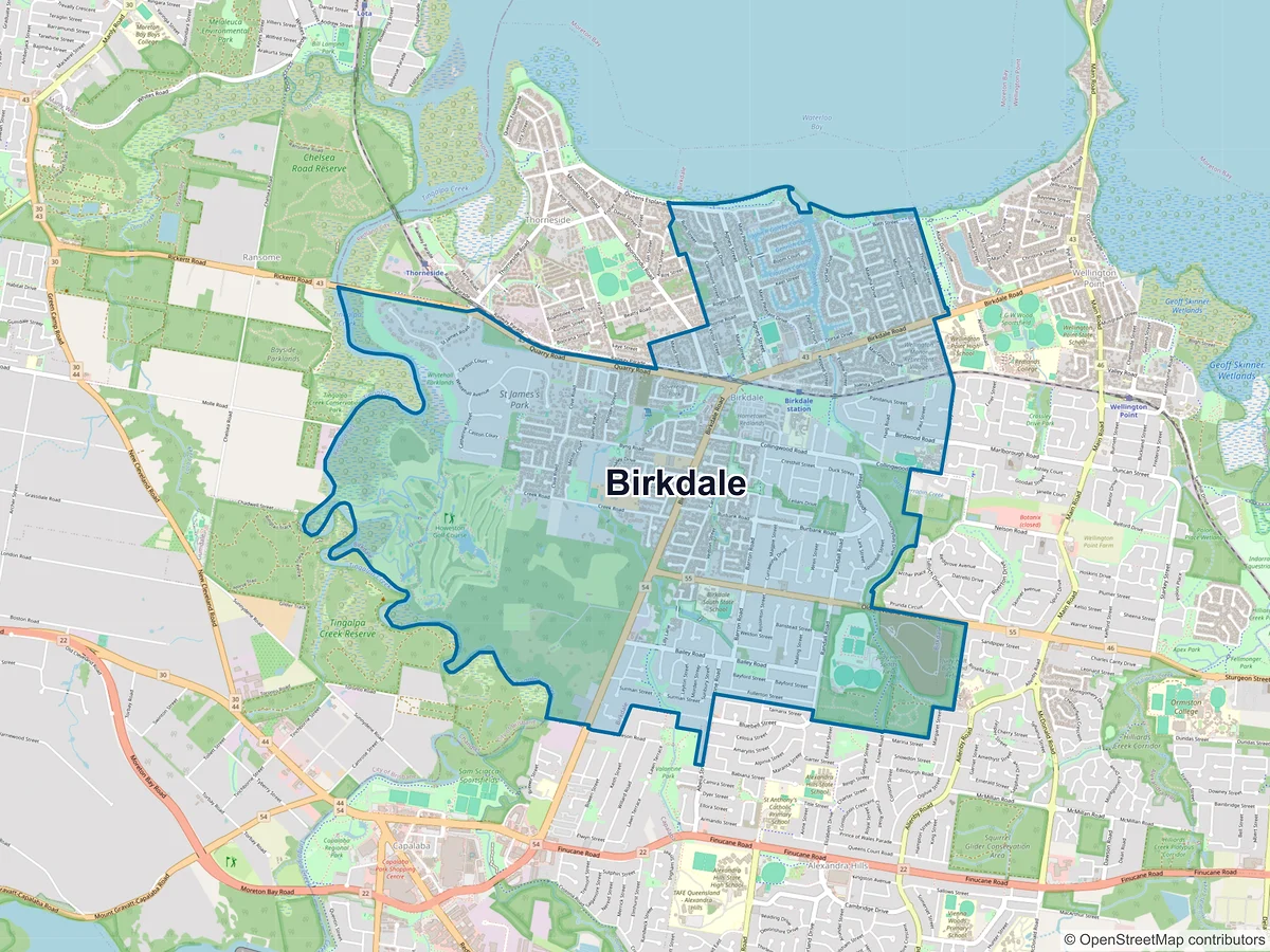 Map of Birkdale, QLD, Australia